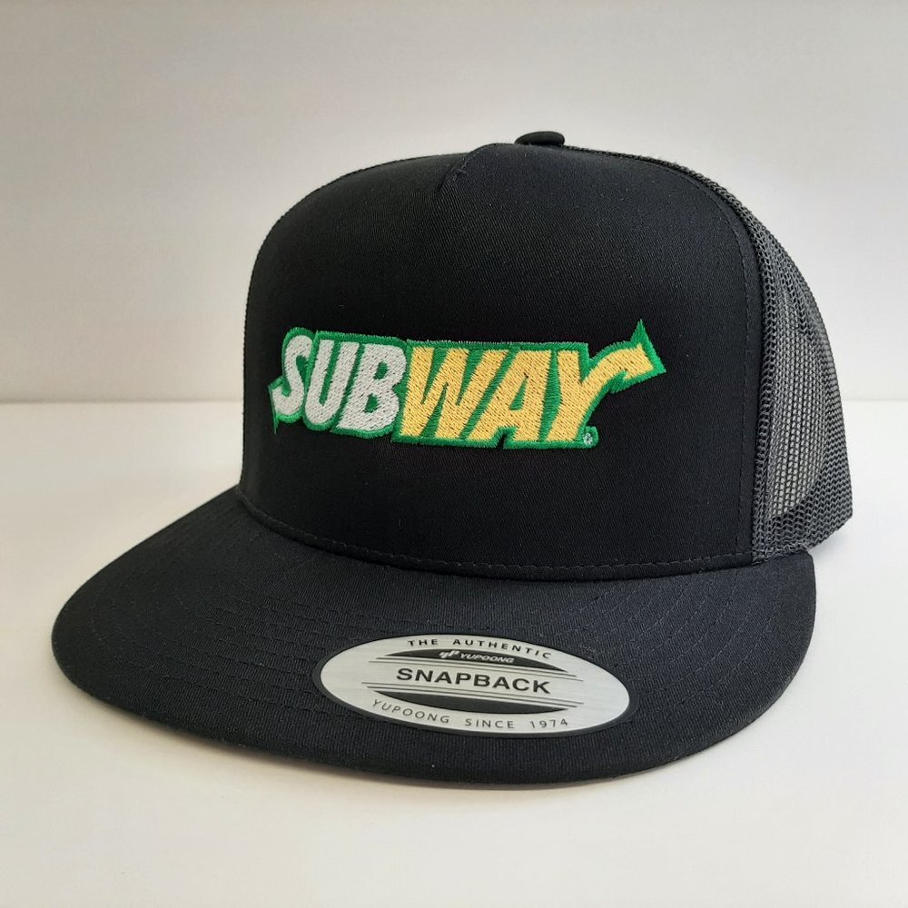 Subway Flat Bill Mesh Trucker Snapback Black One Size